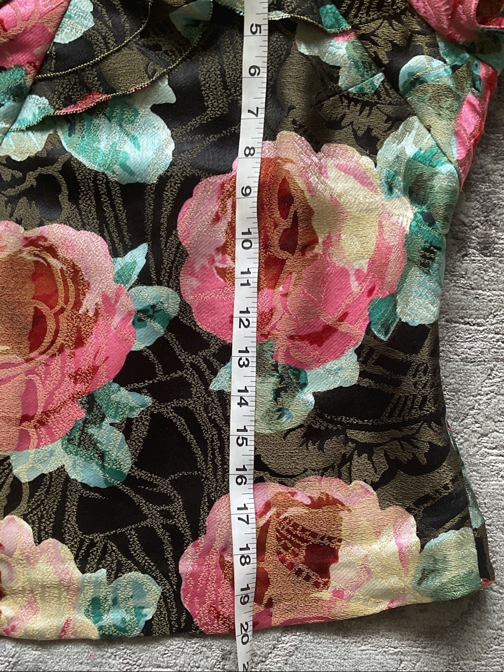 Anthro/Leifsdottir silk Metallic Brocade Rose Floral Top - Picture 6 of 9